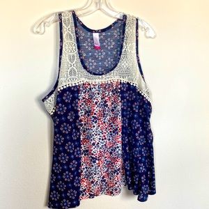 Boho babydoll tank. Great for summer or 4th of  July.